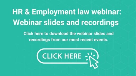 Featured image for our HR & Employment law webinar slides and recordings