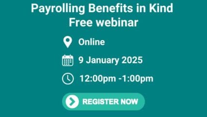 Payrolling Benefits in Kind - Free webinar 9 January 2024 12:00pm - 1:00pm